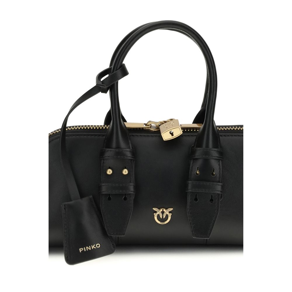 PINKO Black Calf Leather Bos Taurus Handbag | Regal Royce