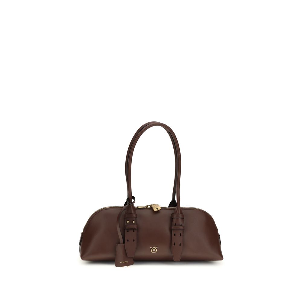 PINKO Brown Calf Leather Bos Taurus Shoulder Bag | Regal Royce