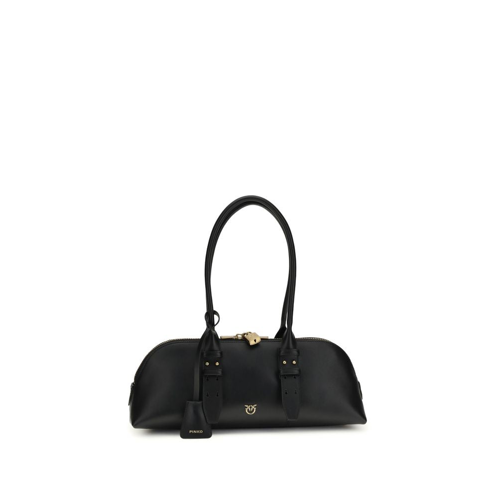 PINKO Black Calf Leather Bos Taurus Shoulder Bag | Regal Royce