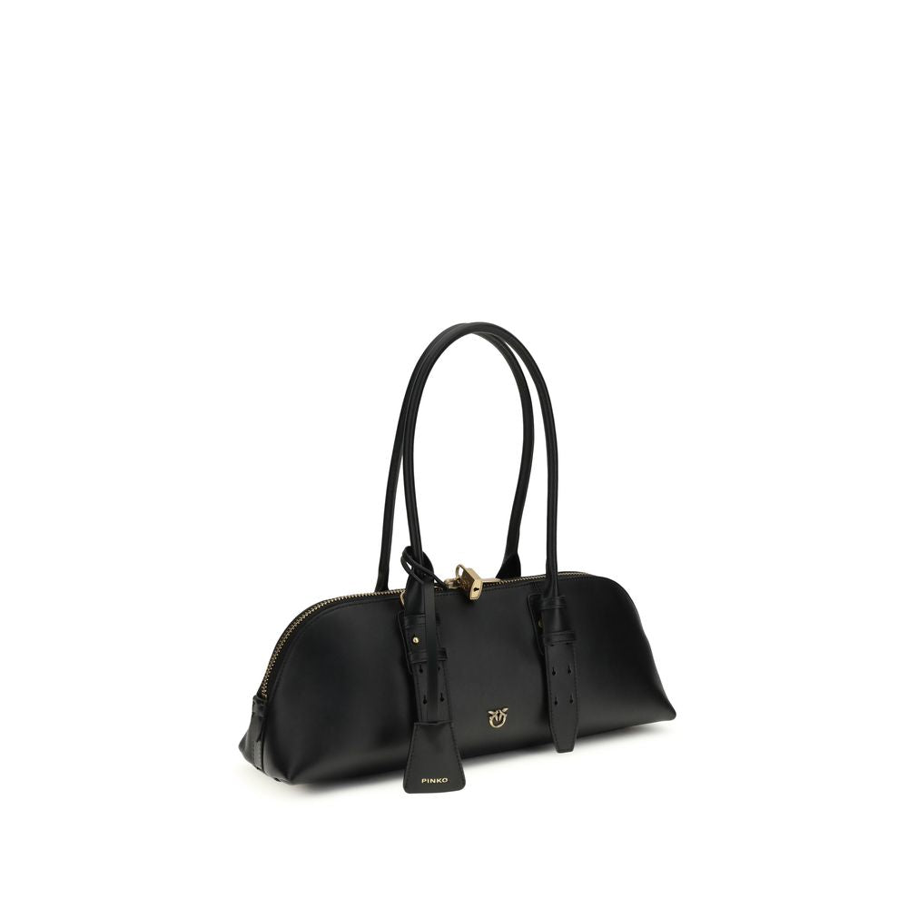 PINKO Black Calf Leather Bos Taurus Shoulder Bag | Regal Royce