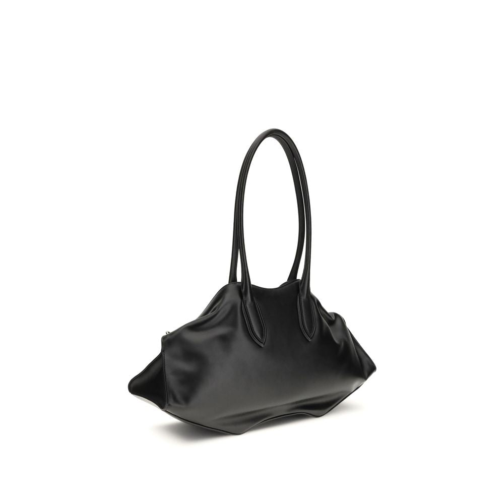 Alexander McQueen Black Calf Leather Bos Taurus Shoulder Bag | Regal Royce
