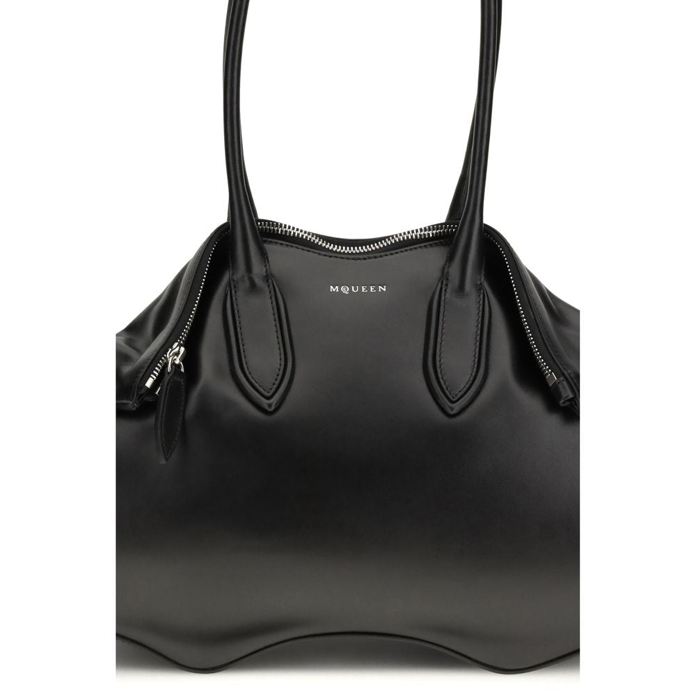 Alexander McQueen Black Calf Leather Bos Taurus Shoulder Bag | Regal Royce