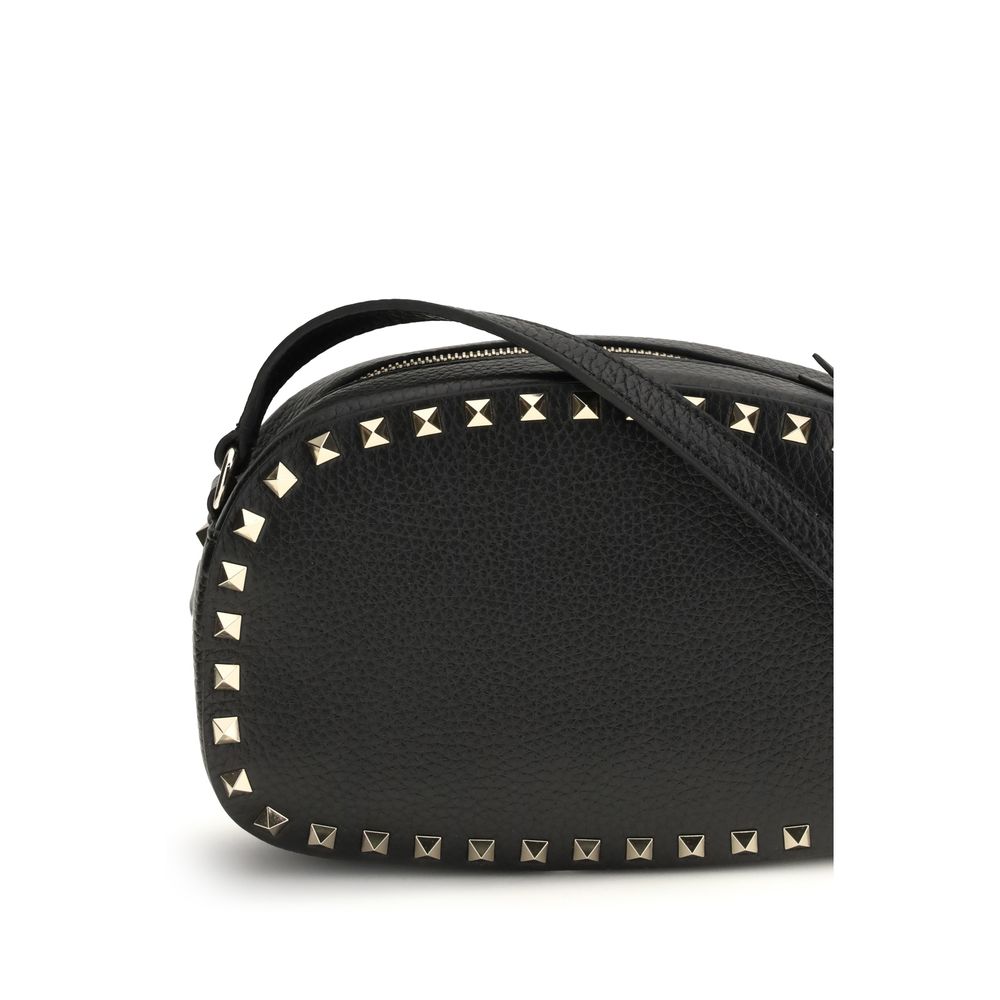 Valentino Garavani Black Calf Leather Bos Taurus Shoulder Bag | Regal Royce