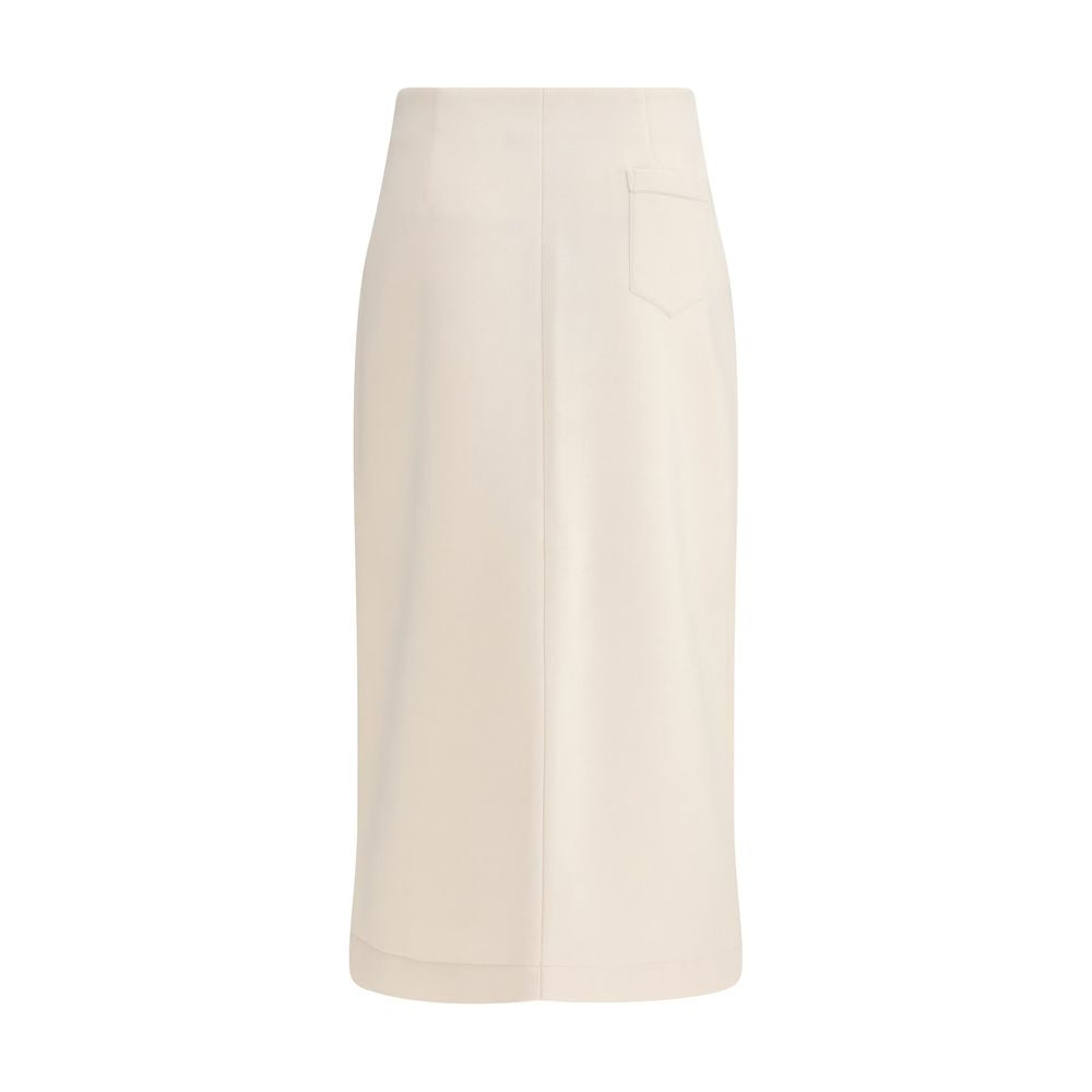 Fabiana Filippi Cream Modal Midi Skirt | Regal Royce