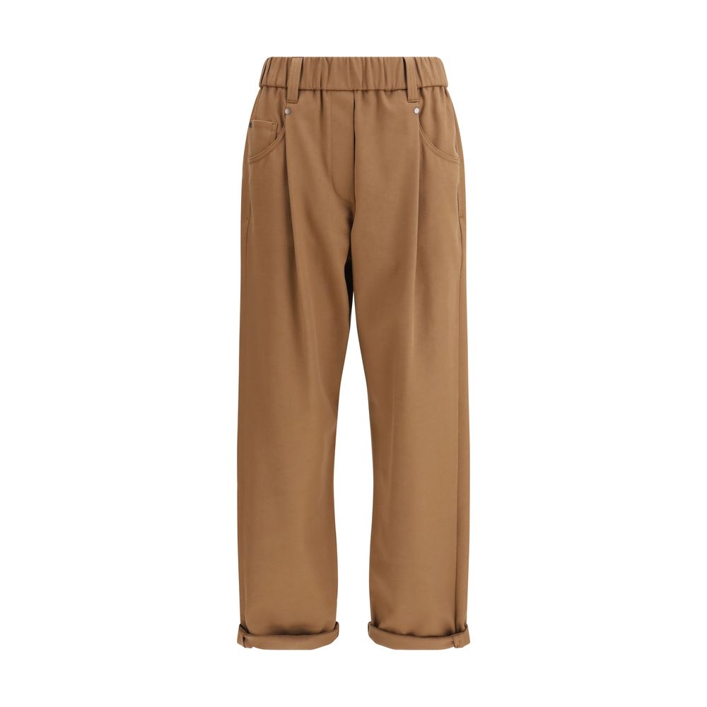 Brunello Cucinelli Brown Cotton Casual Pants | Regal Royce