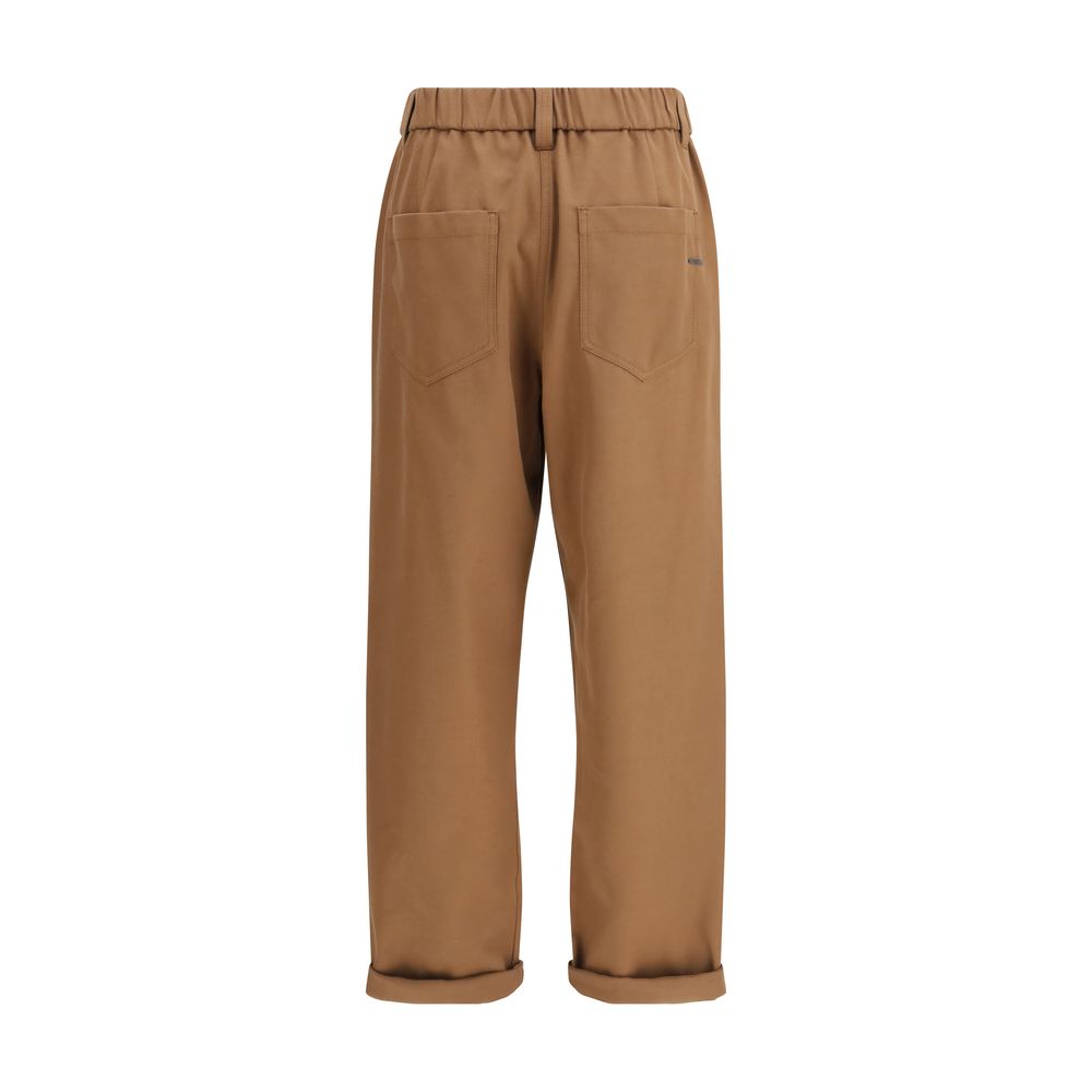 Brunello Cucinelli Brown Cotton Casual Pants | Regal Royce