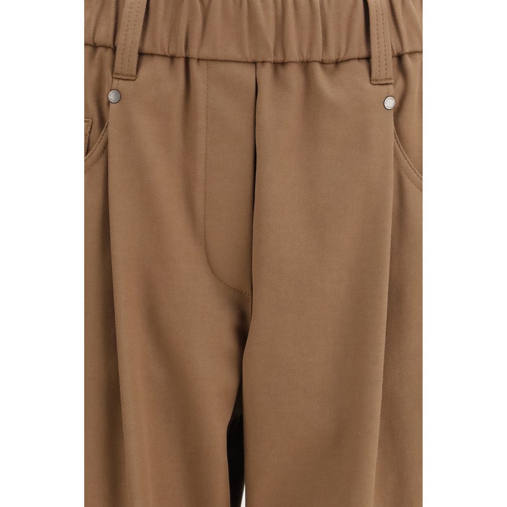 Brunello Cucinelli Brown Cotton Casual Pants | Regal Royce