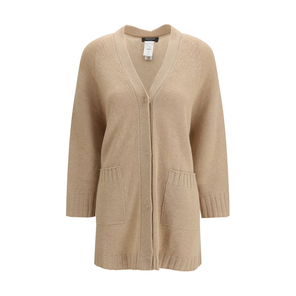 Fabiana Filippi Beige Fleece Wool Cardigan | Regal Royce
