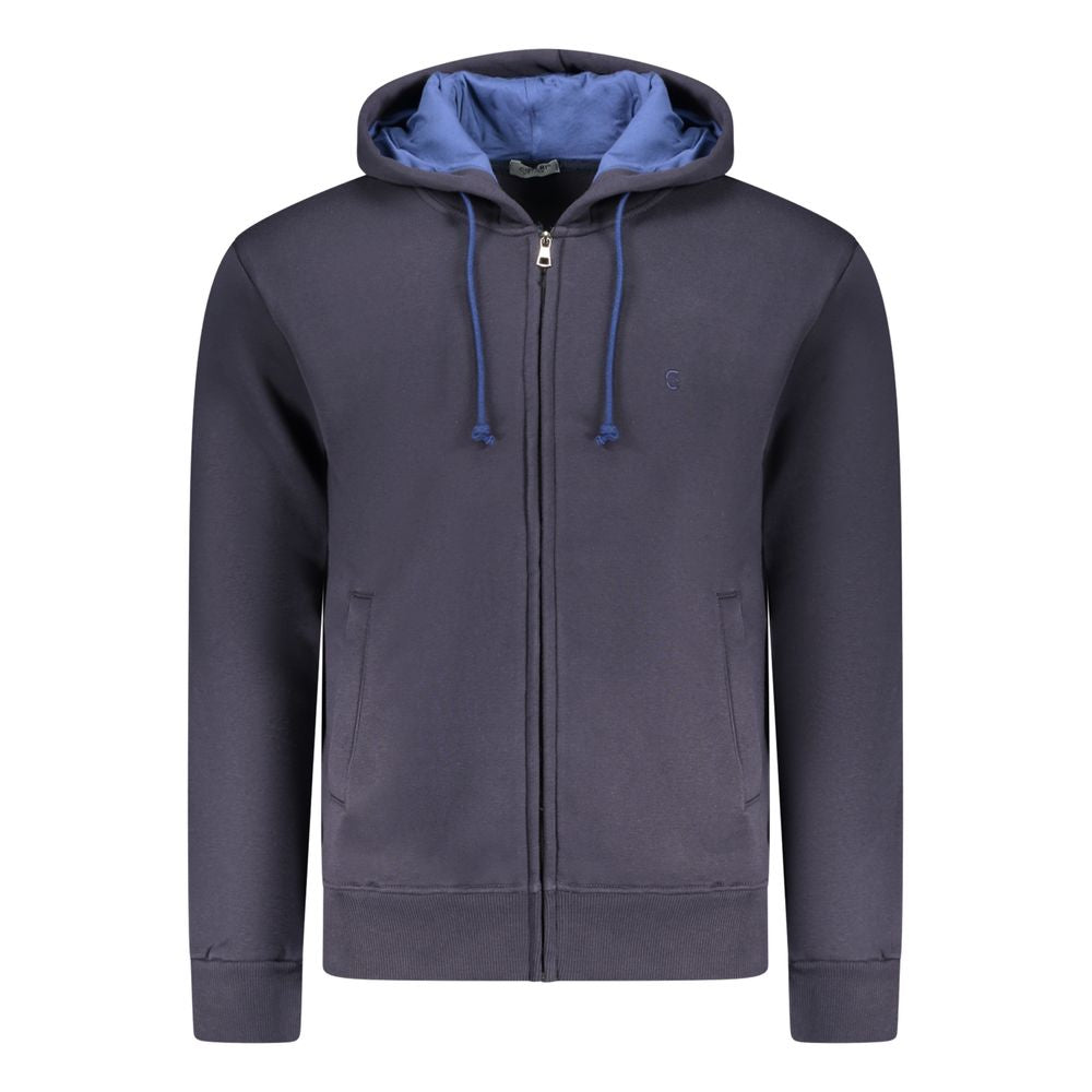 Coveri Moving Blue Cotton Men's Hooded Sweatshirt | Regal Royce