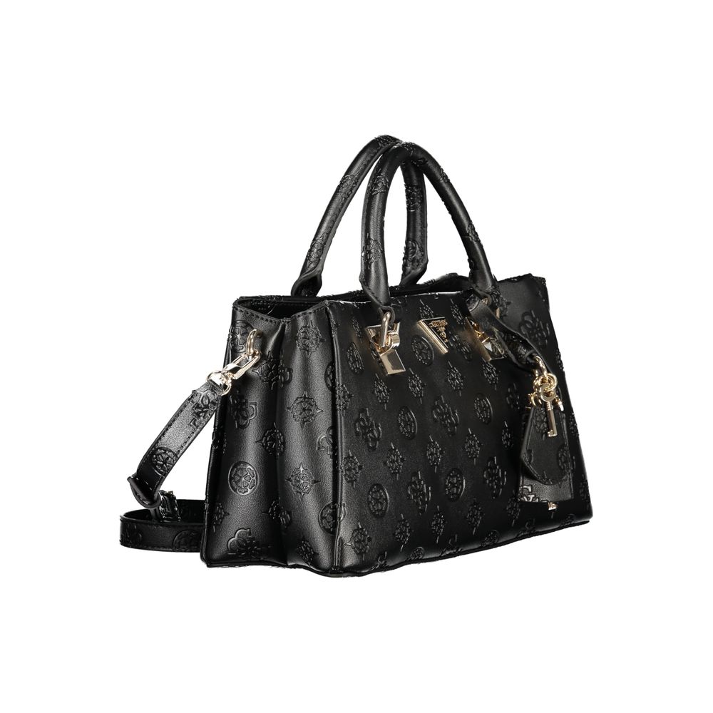 Guess Jeans Black Polyurethane Women Handbag | Regal Royce