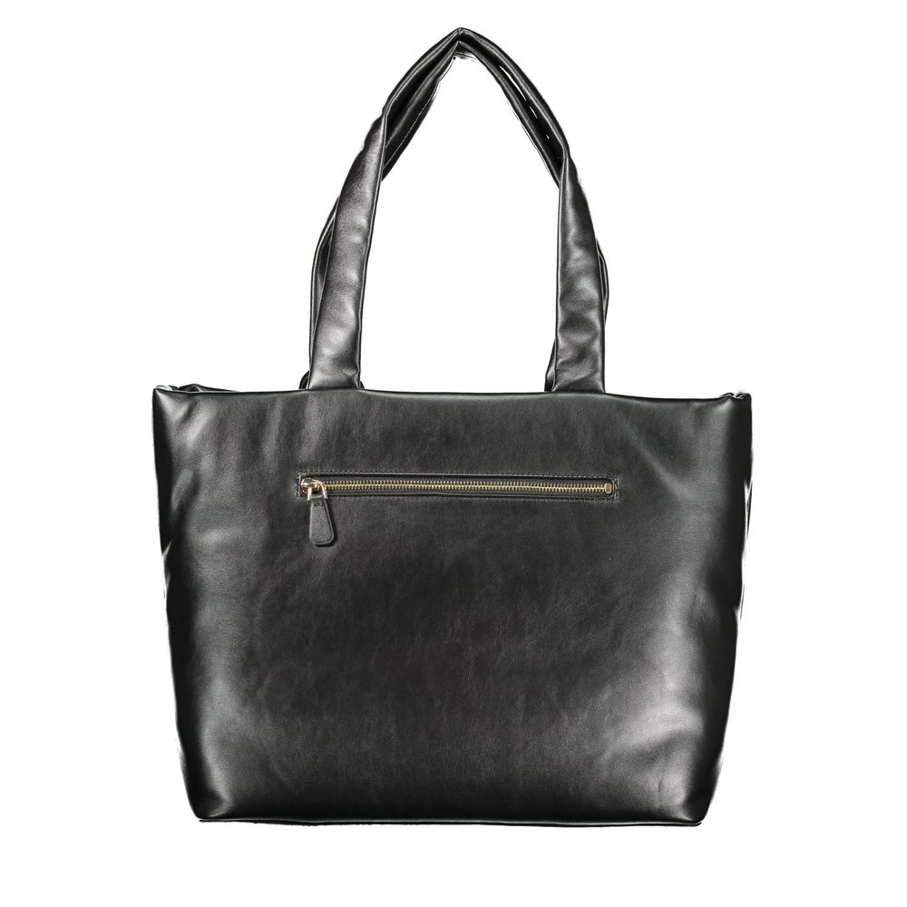 Guess Jeans Black Polyurethane Women's Handbag | Regal Royce