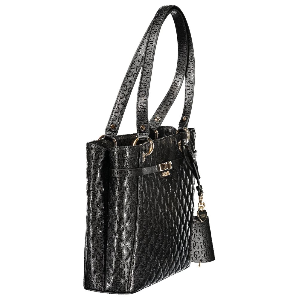 Guess Jeans Black Polyurethane Women's Handbag | Regal Royce