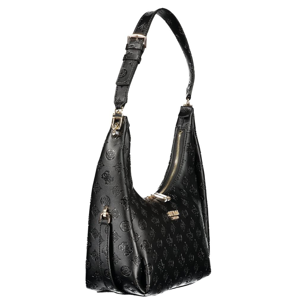 Guess Jeans Black Polyurethane Women's Handbag | Regal Royce