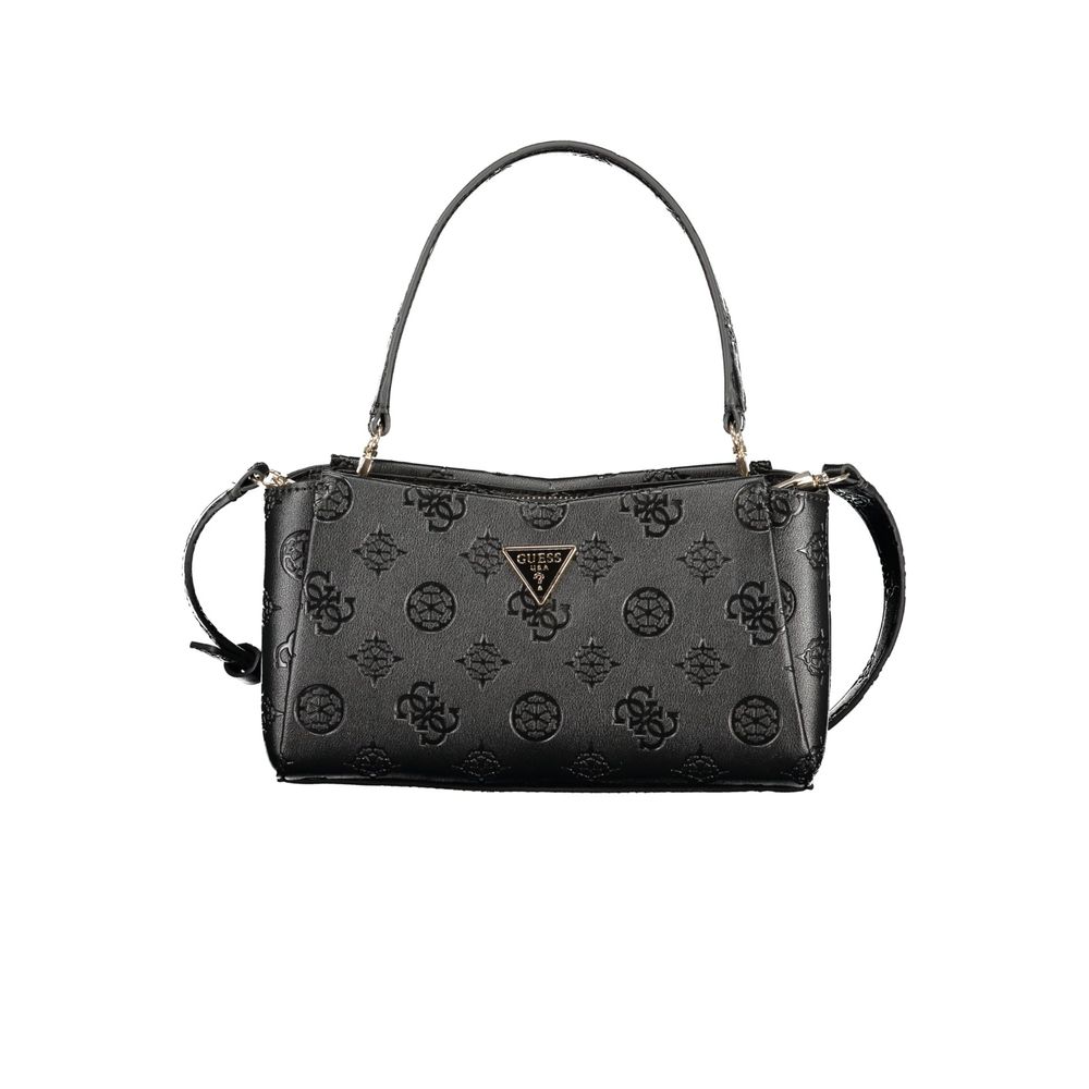 Guess Jeans Black Polyurethane Women's Handbag | Regal Royce