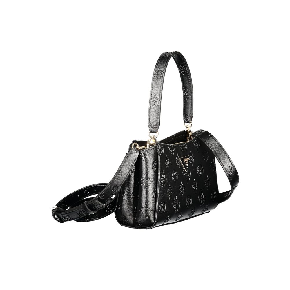 Guess Jeans Black Polyurethane Women's Handbag | Regal Royce