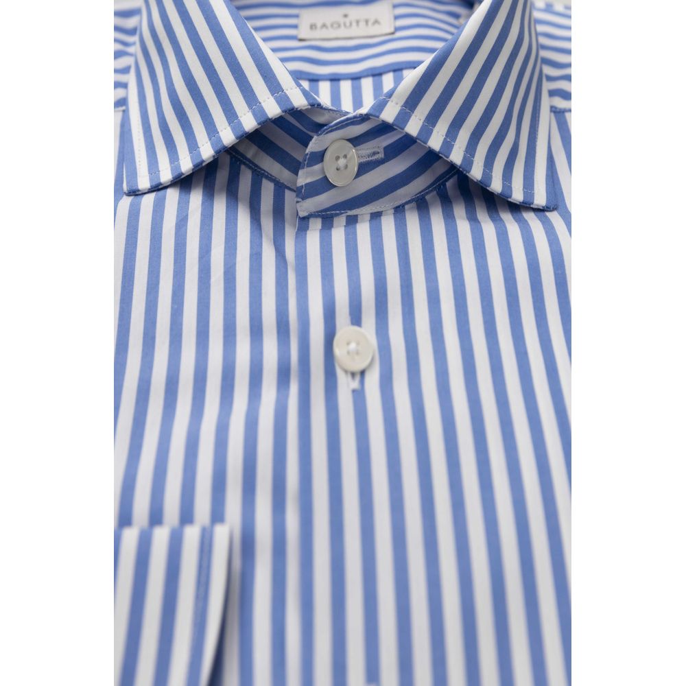 Bagutta Light Blue Cotton Pattern Shirt | Regal Royce