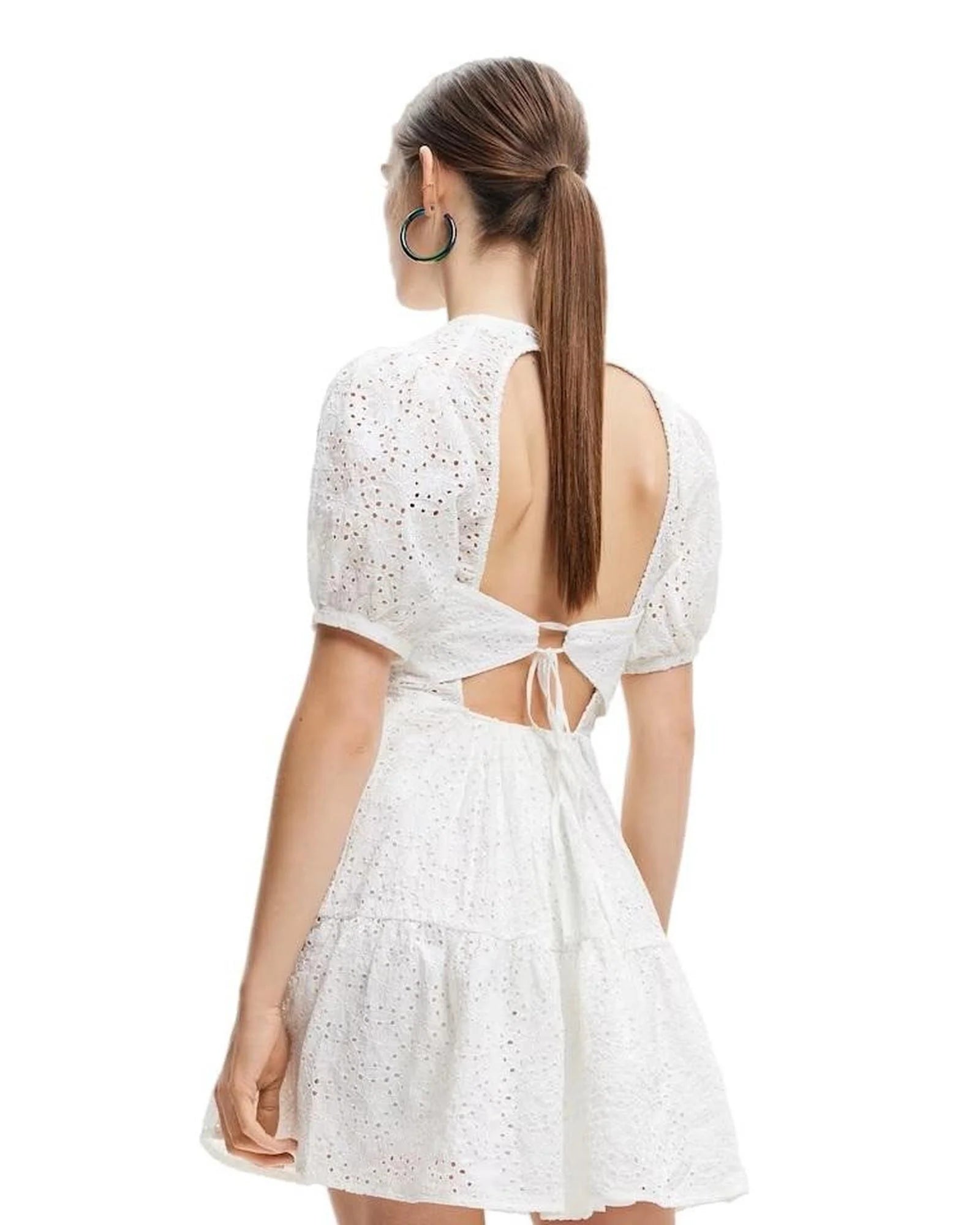 Desigual White Cotton Casual Dress | Regal Royce