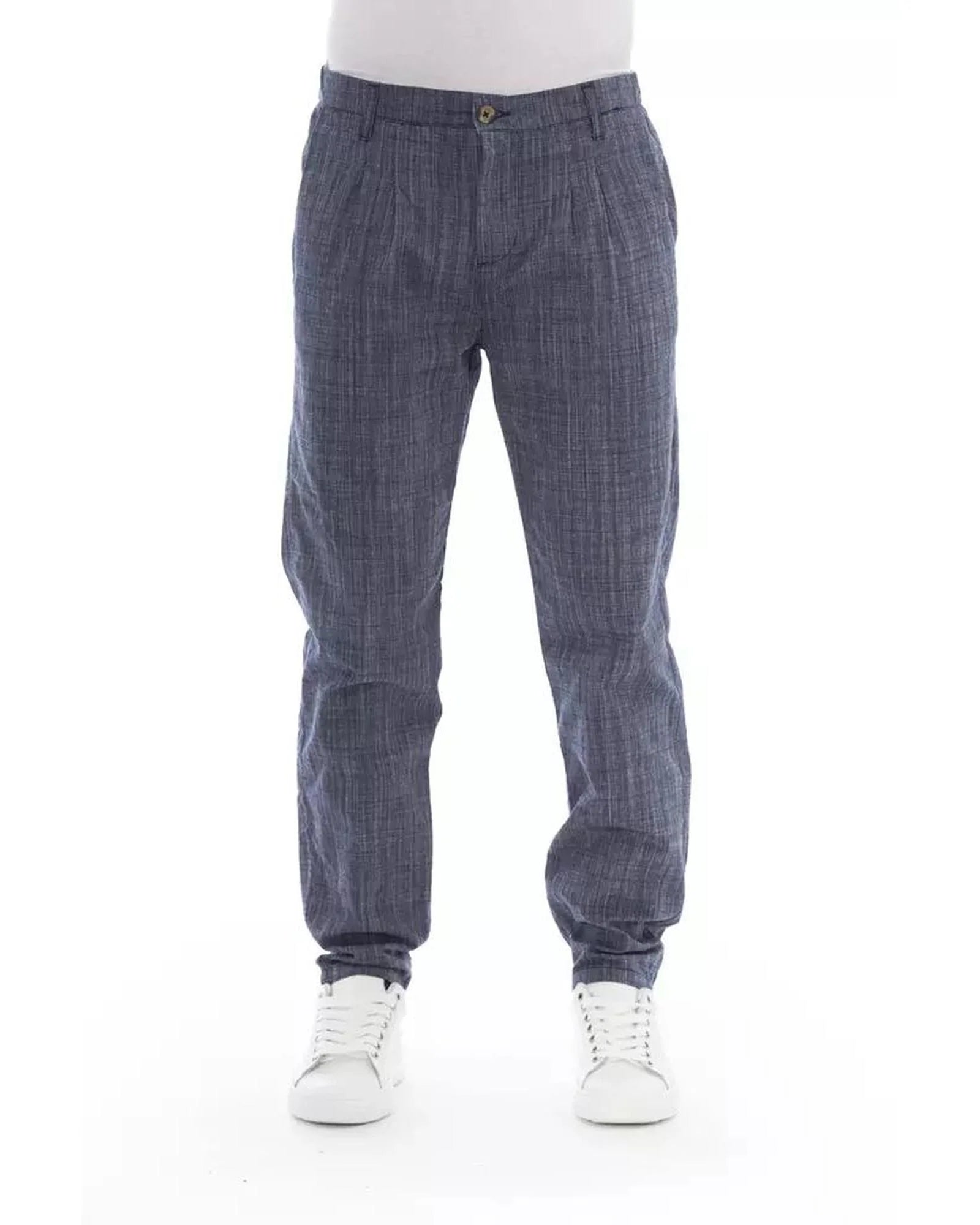 Baldinini Trend Blue Cotton Chino Pants | Regal Royce