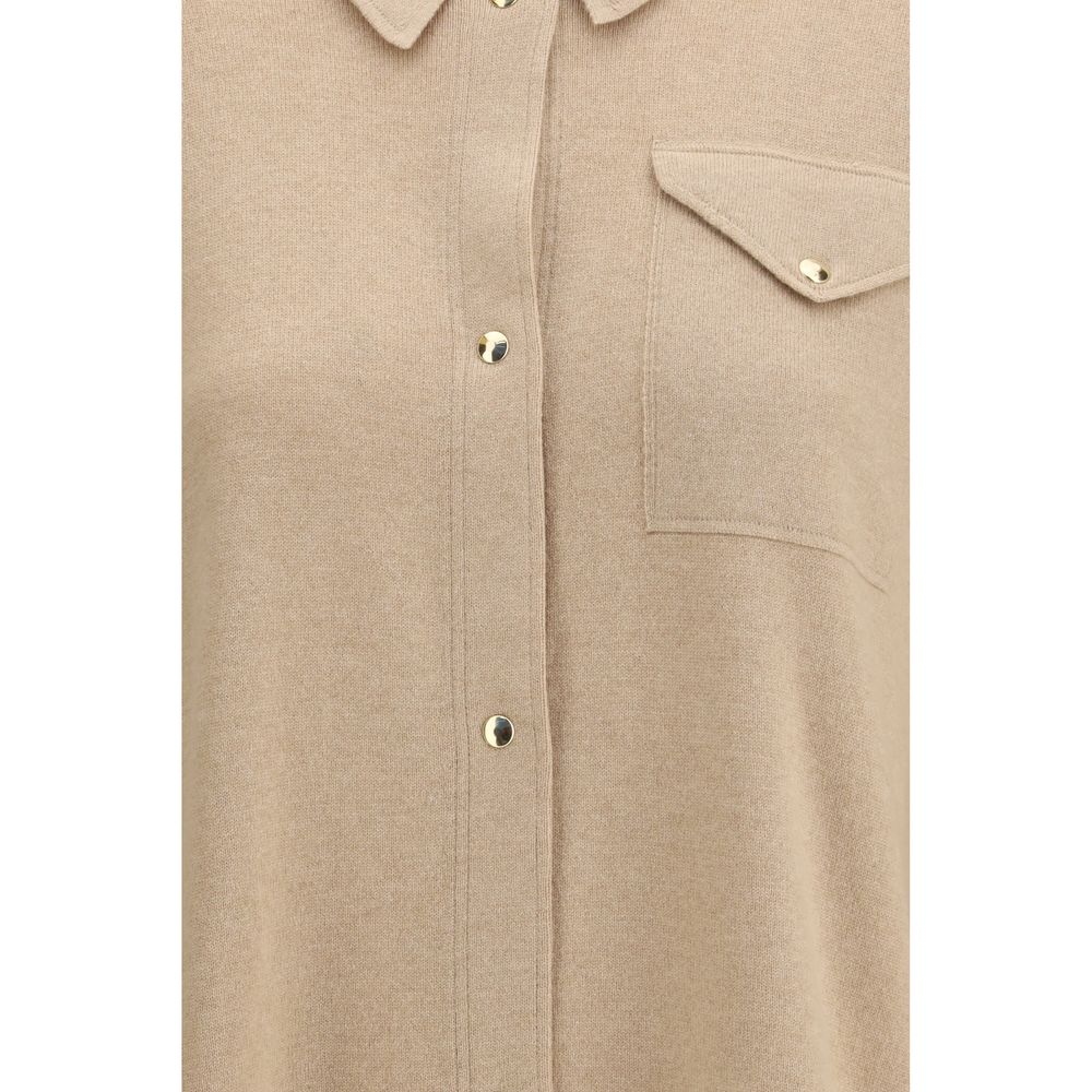 Fabiana Filippi Beige Fleece Wool Dress Shirt | Regal Royce