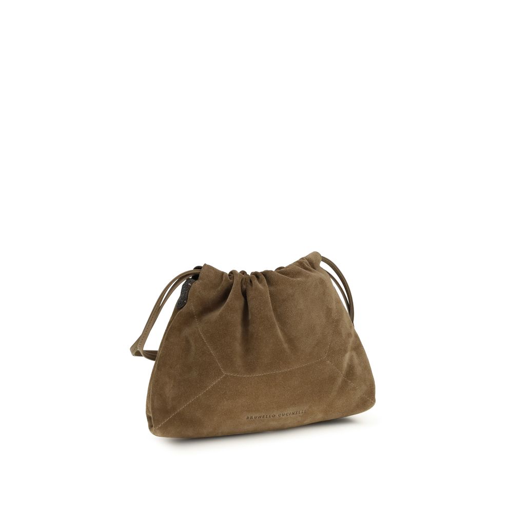 Brunello Cucinelli Brown Calf Leather Bos Taurus Clutch Bag | Regal Royce