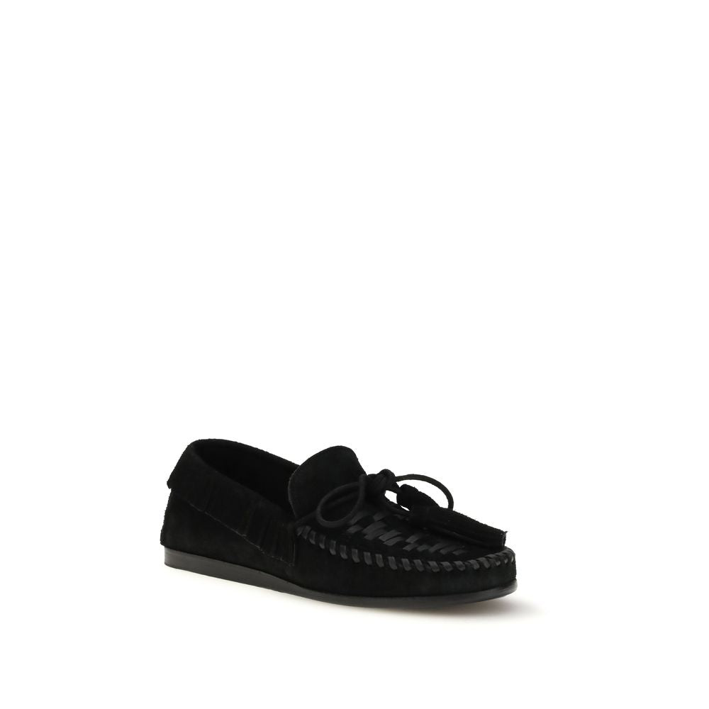 Isabel Marant Black Calf Leather Bos Taurus Slip-On Loafers | Regal Royce