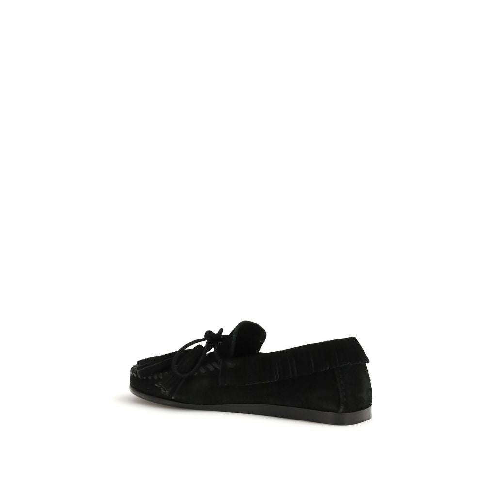 Isabel Marant Black Calf Leather Bos Taurus Slip-On Loafers | Regal Royce