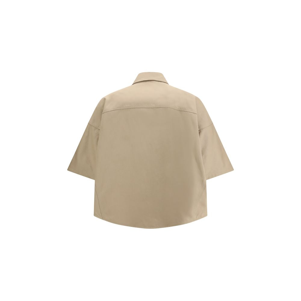 Brunello Cucinelli Beige Cotton Shortsleeve Shirt | Regal Royce