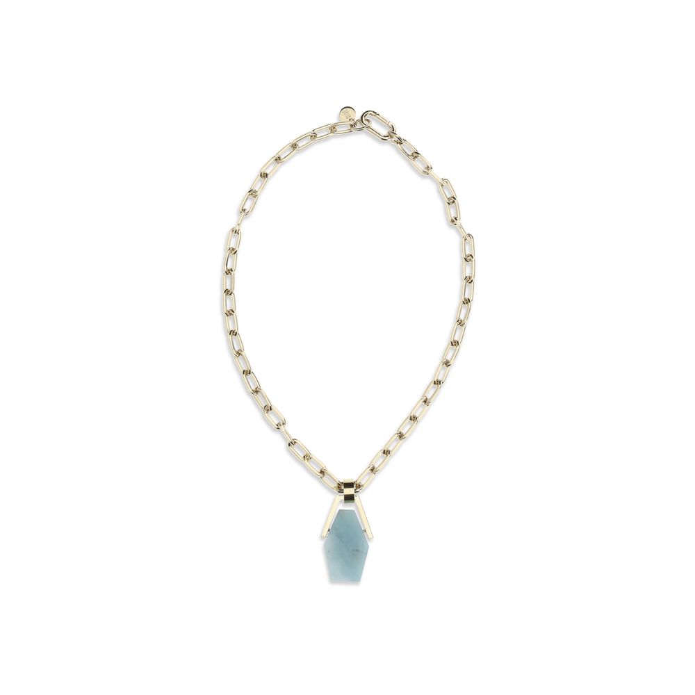 La Double J Light Blue Brass Necklace | Regal Royce