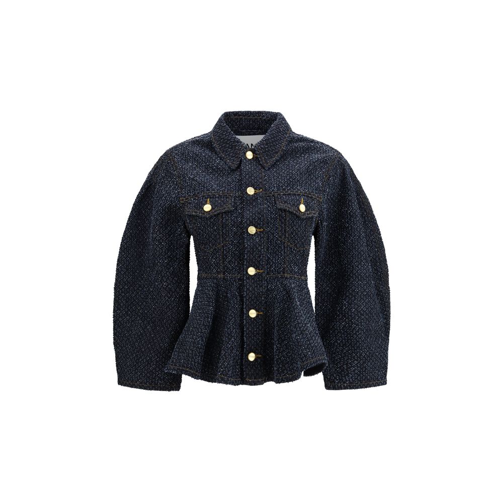 Ganni Blue Cotton Denim Jacket | Regal Royce