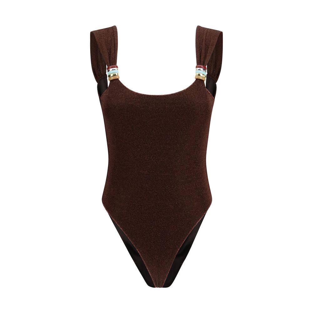 Oséree Brown Polyamide One-Piece Swimsuit | Regal Royce
