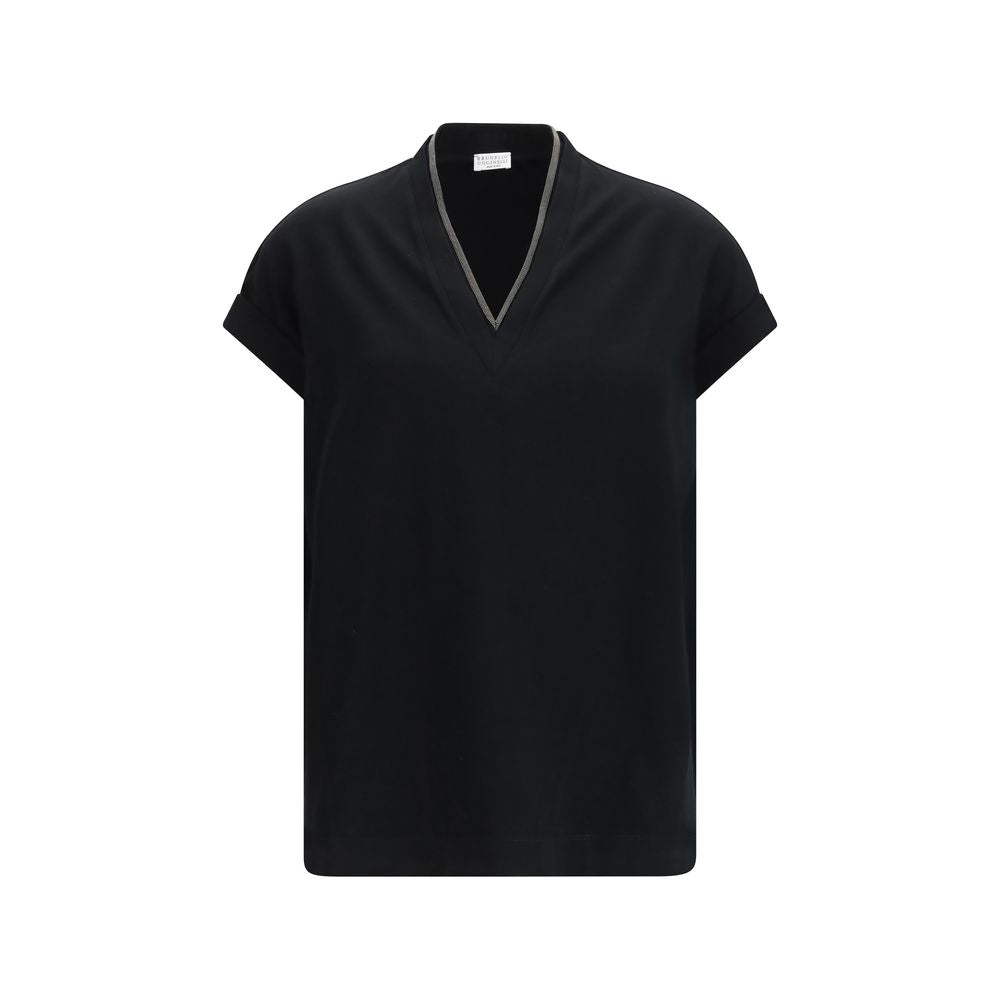 Brunello Cucinelli Black Cotton T-Shirt | Regal Royce