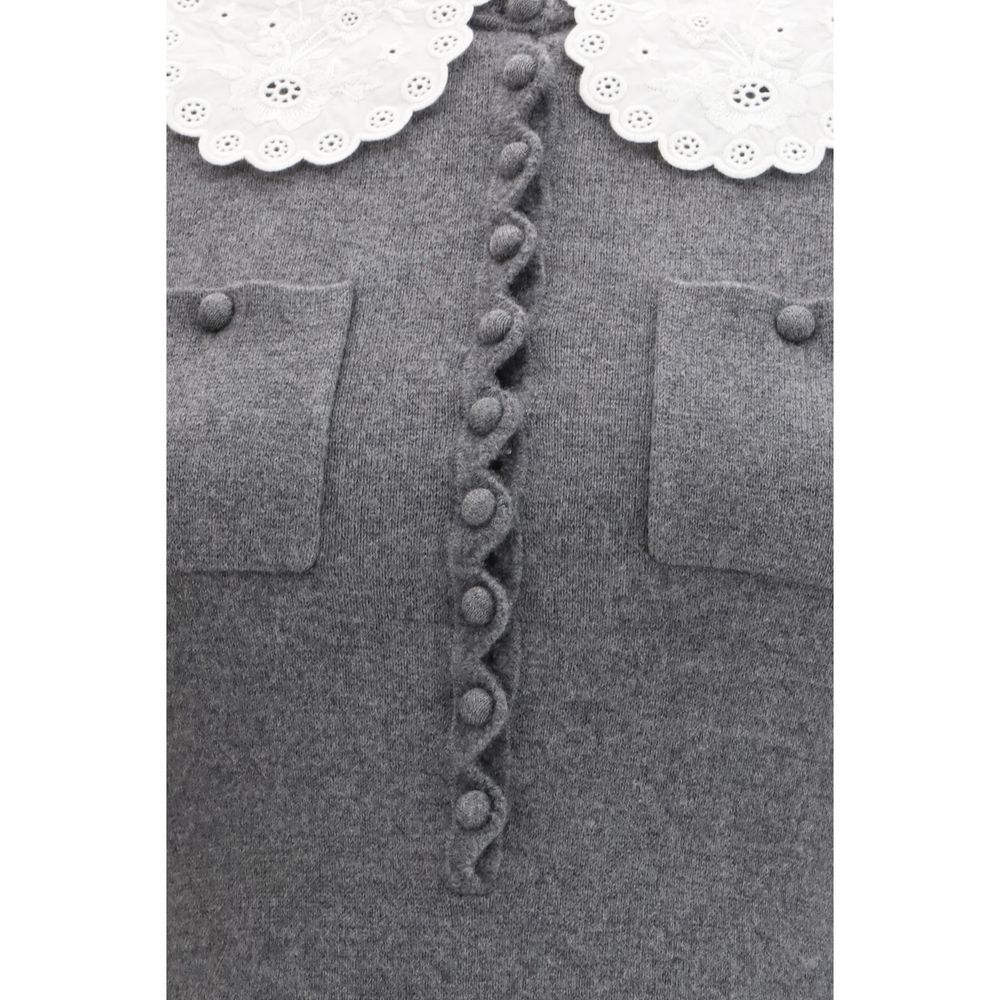 Self-Portrait Gray Cotton Casual Dress | Regal Royce