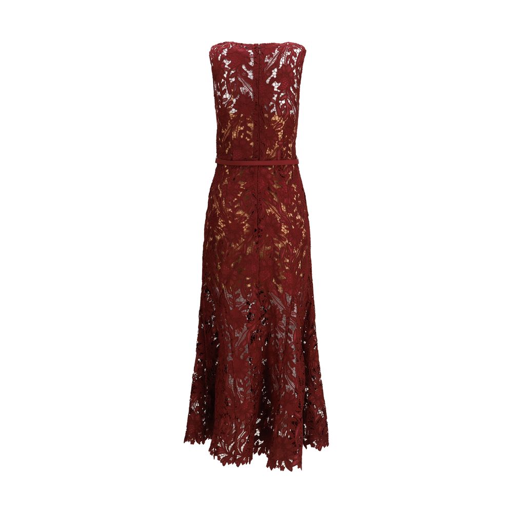 Self-Portrait Bordeaux Polyester Cocktail Dress | Regal Royce