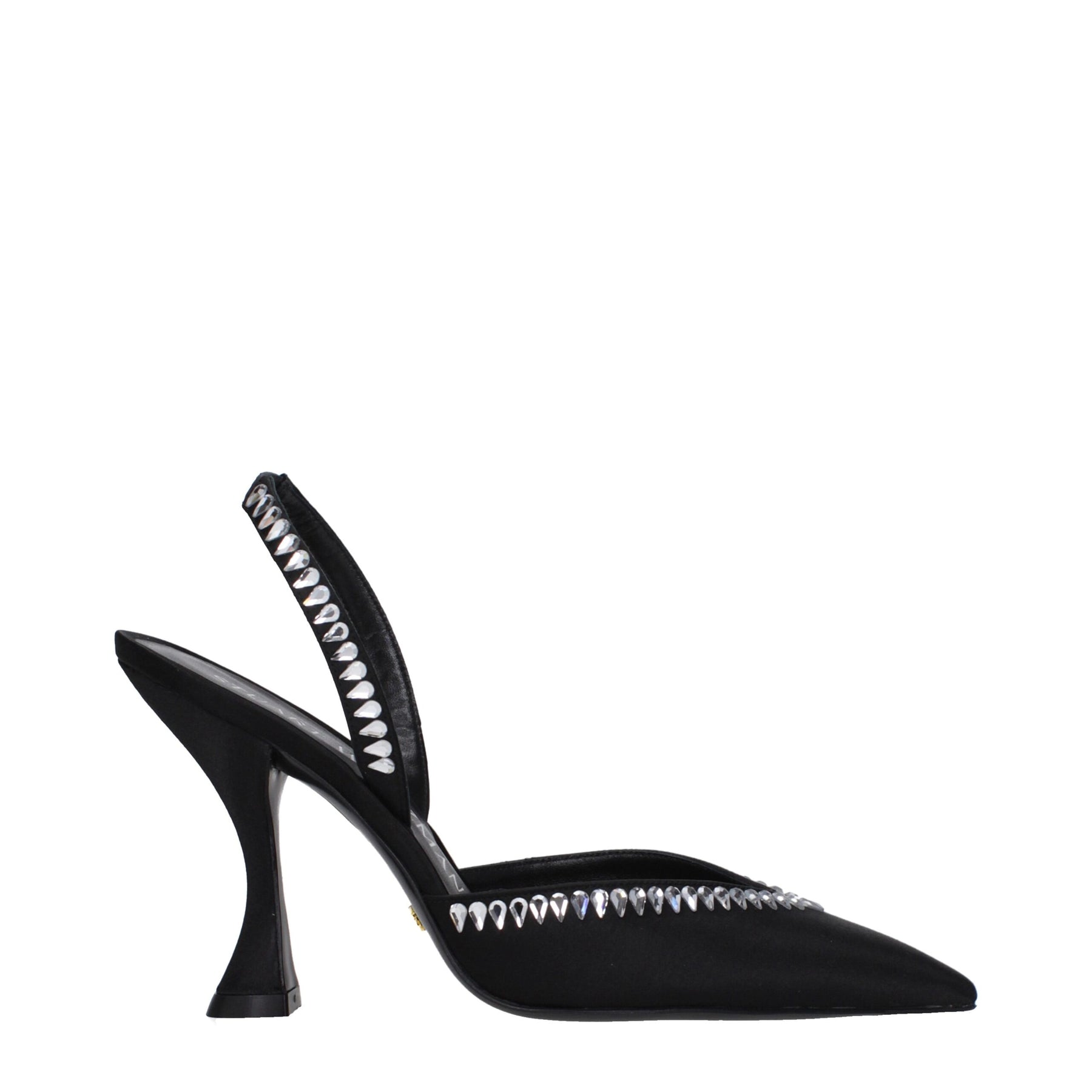 Stuart Weitzman Black Satin Stiletto Heel Sandals | Regal Royce