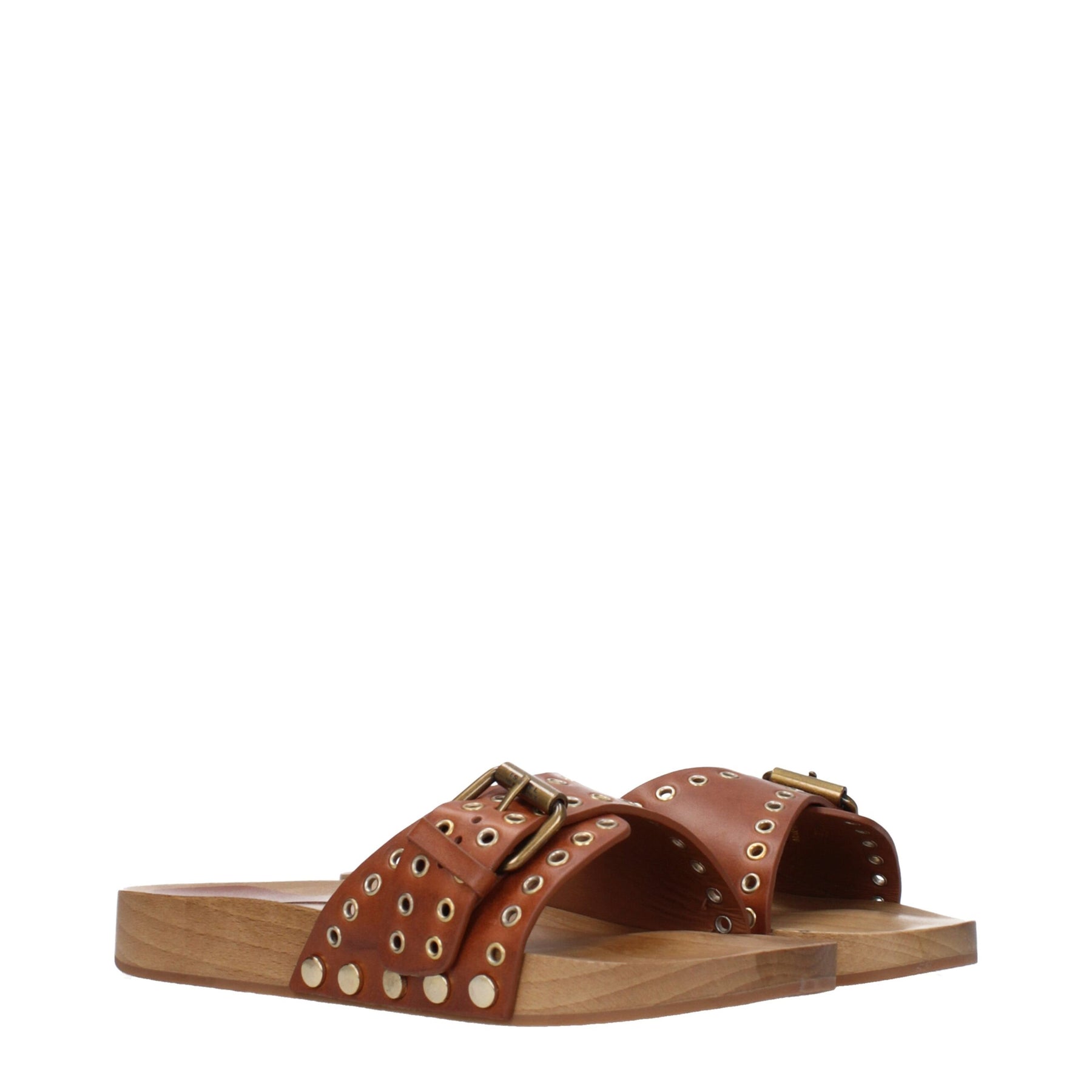 Isabel Marant Brown Leather Slippers | Regal Royce