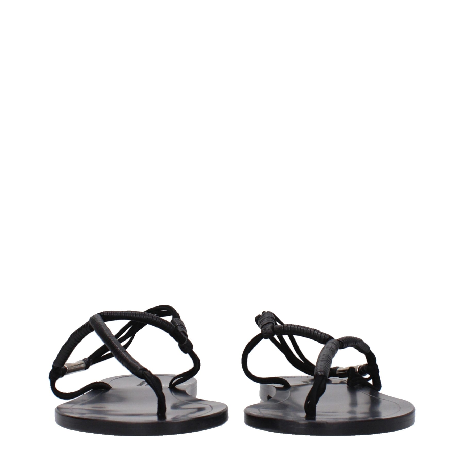 Isabel Marant Black Leather Flip-Flop Sandals | Regal Royce