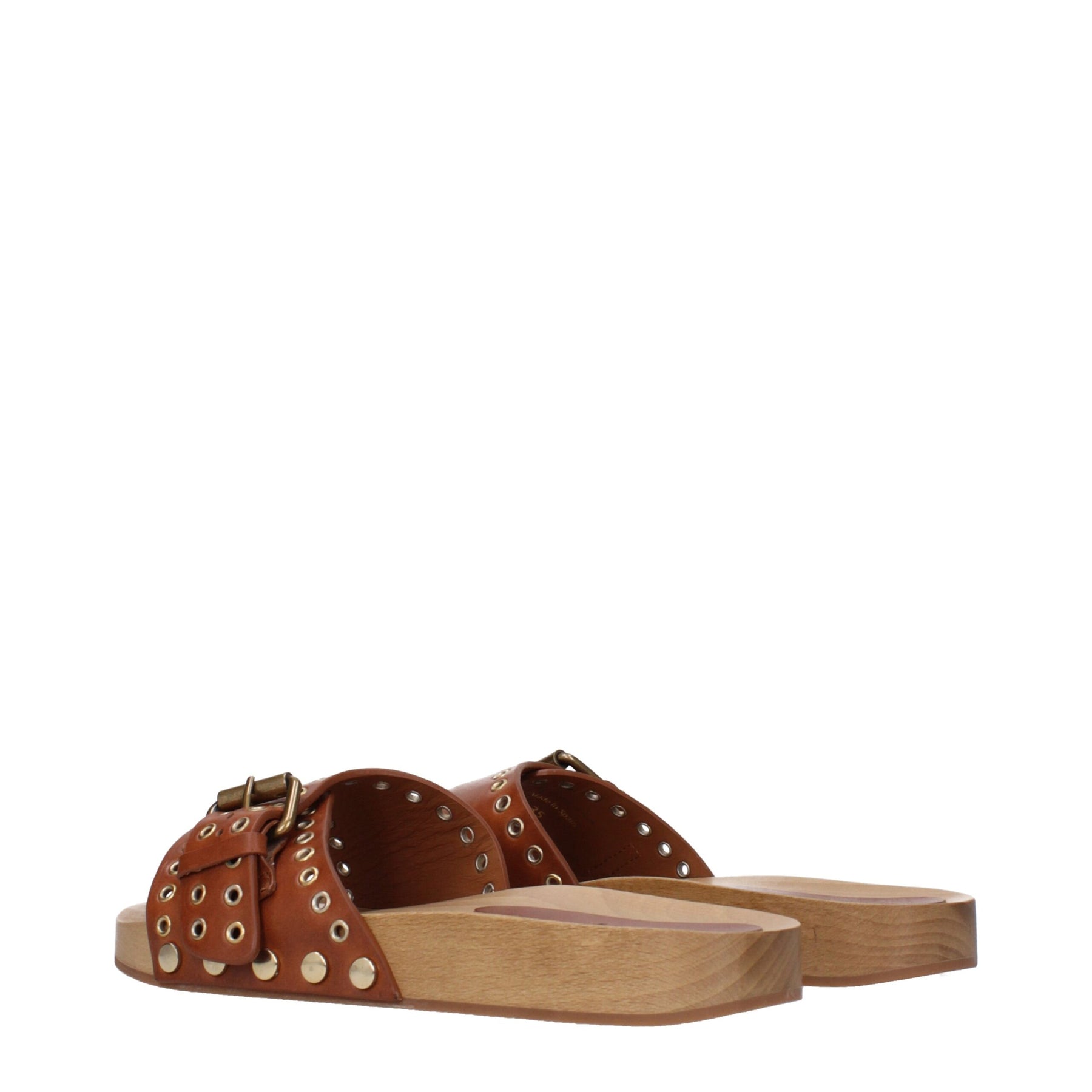 Isabel Marant Brown Leather Slippers | Regal Royce
