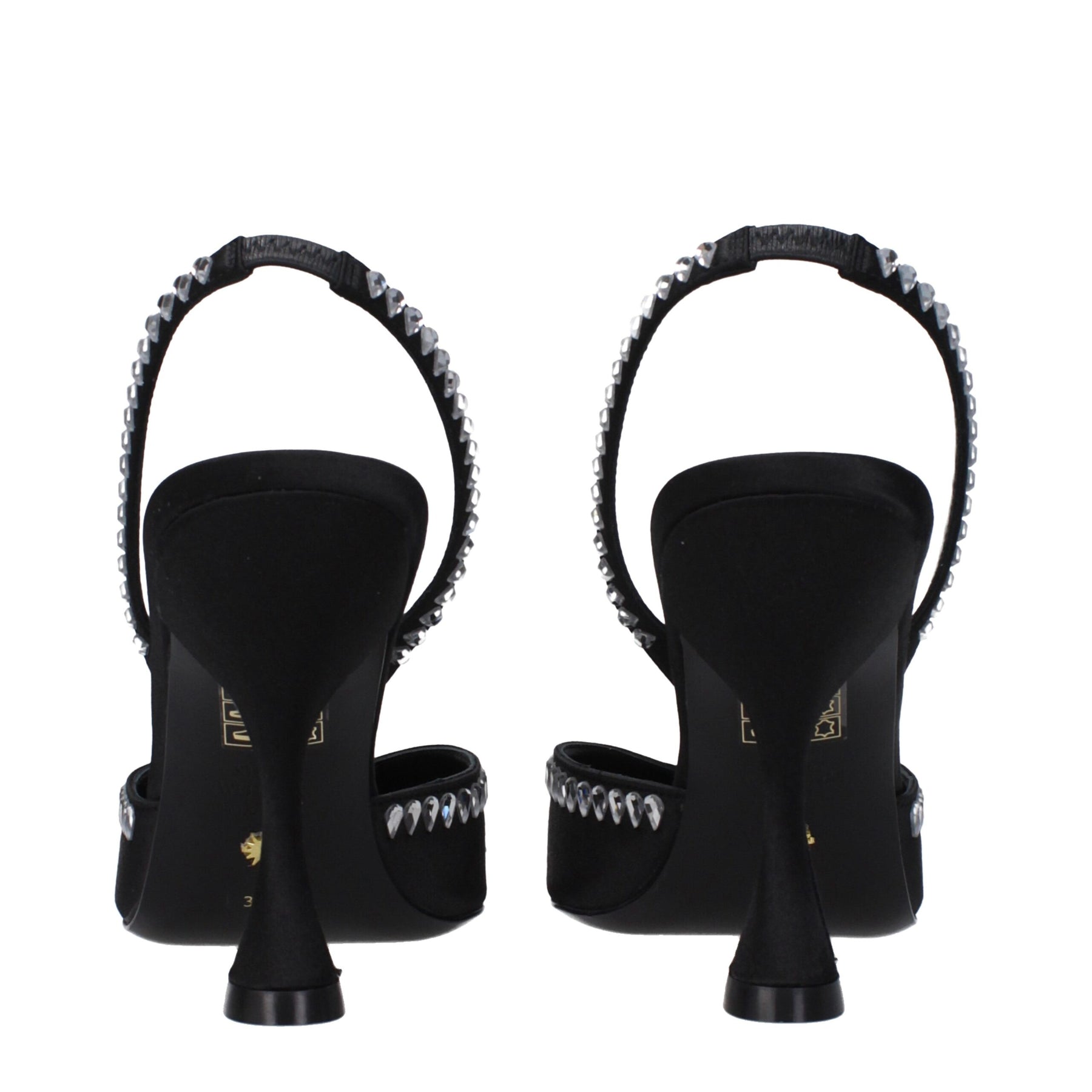 Stuart Weitzman Black Satin Stiletto Heel Sandals | Regal Royce