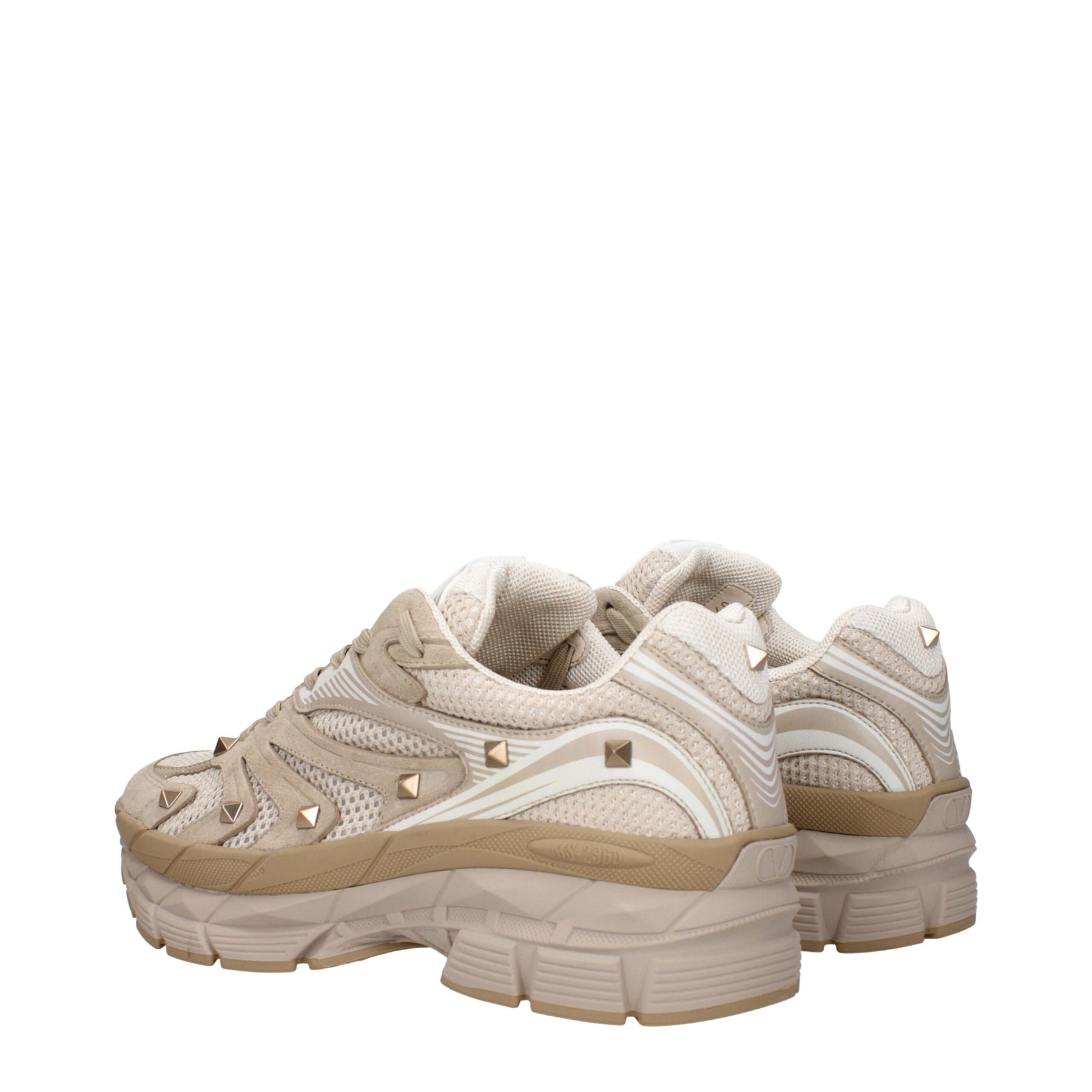 Valentino Garavani Beige Fabric Low Top Sneakers | Regal Royce