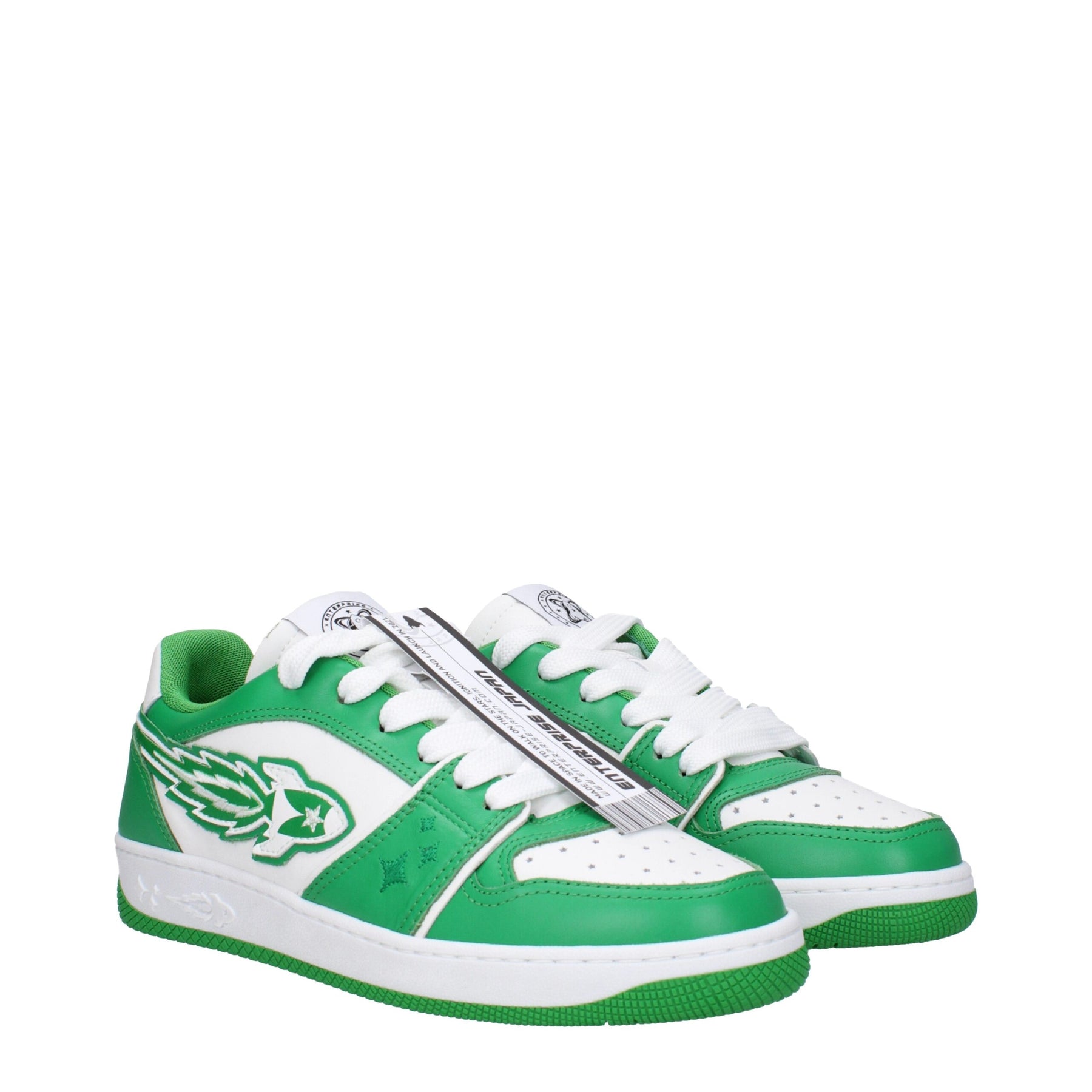 Enterprise Japan Green Leather Low Top Sneakers | Regal Royce