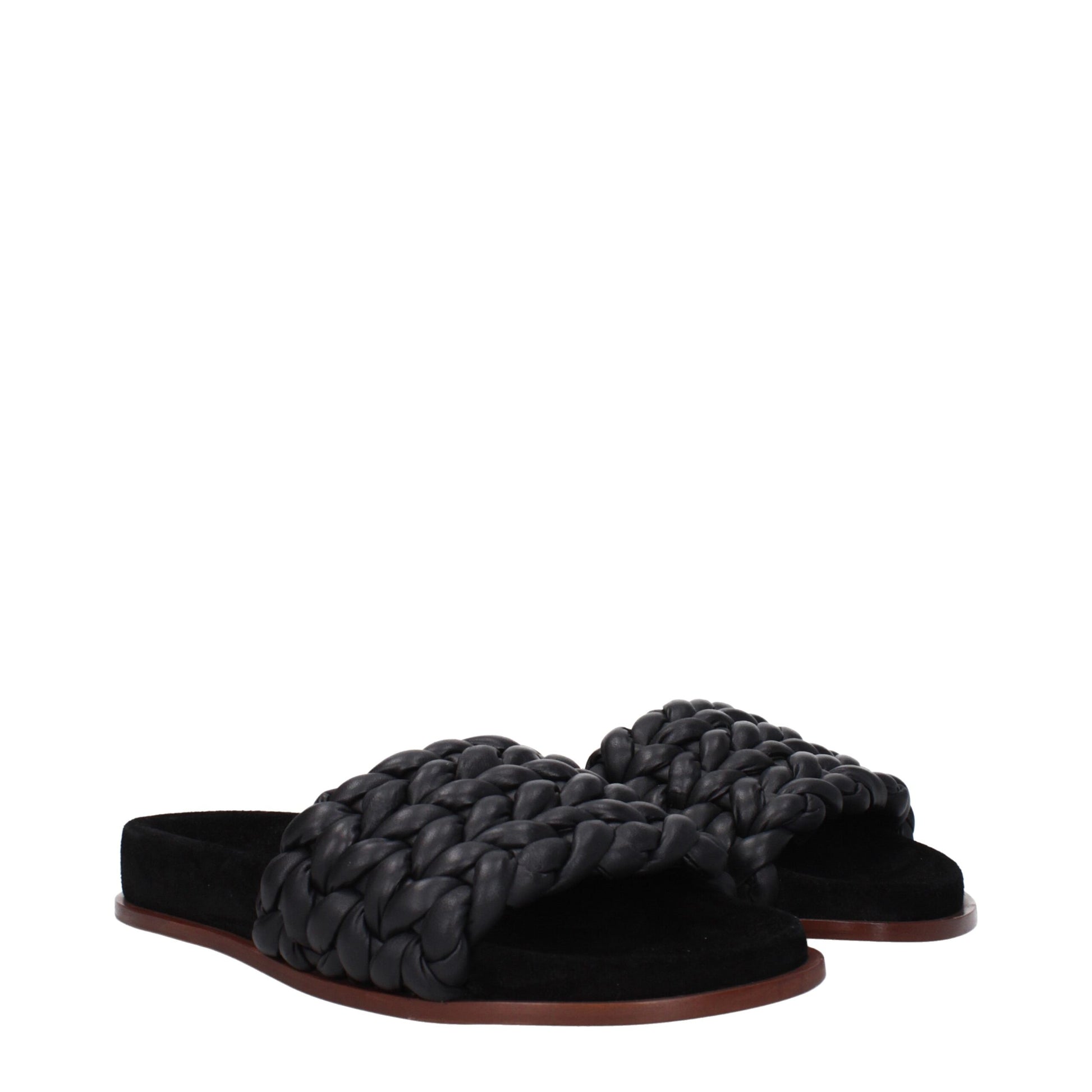 Chloé Black Leather Slippers | Regal Royce