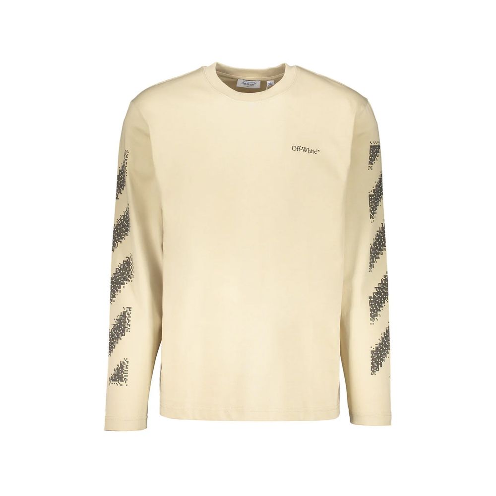 Off-White Beige Cotton T-Shirt | Regal Royce