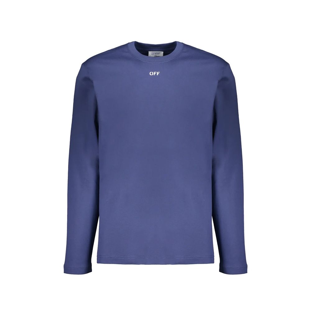 Off-White Blue Cotton T-Shirt | Regal Royce