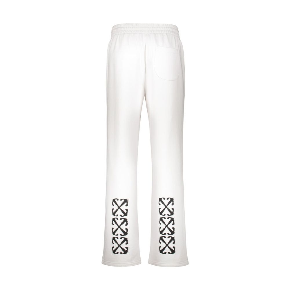 Off-White White Cotton Casual Pants | Regal Royce
