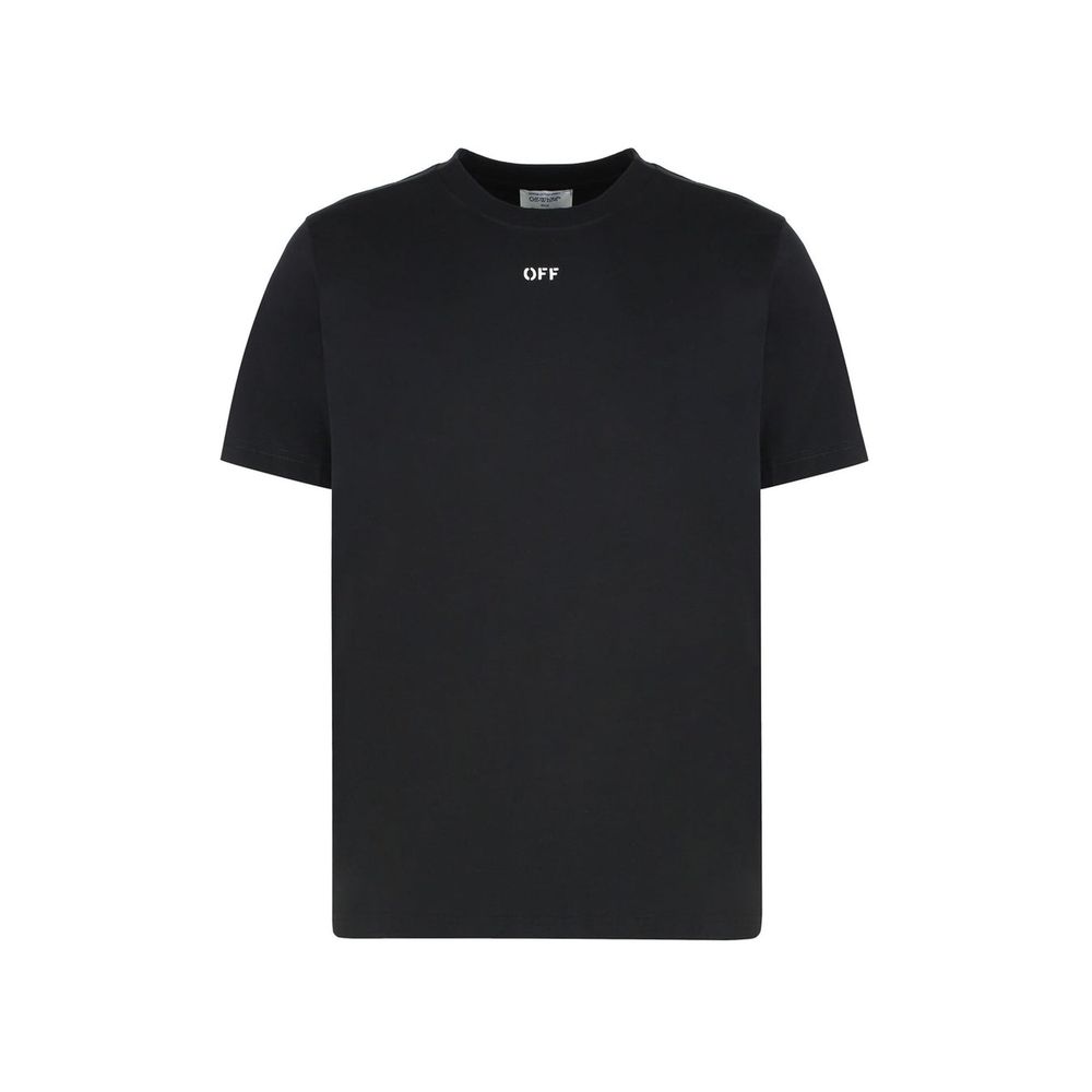 Off-White Black Cotton T-Shirt | Regal Royce