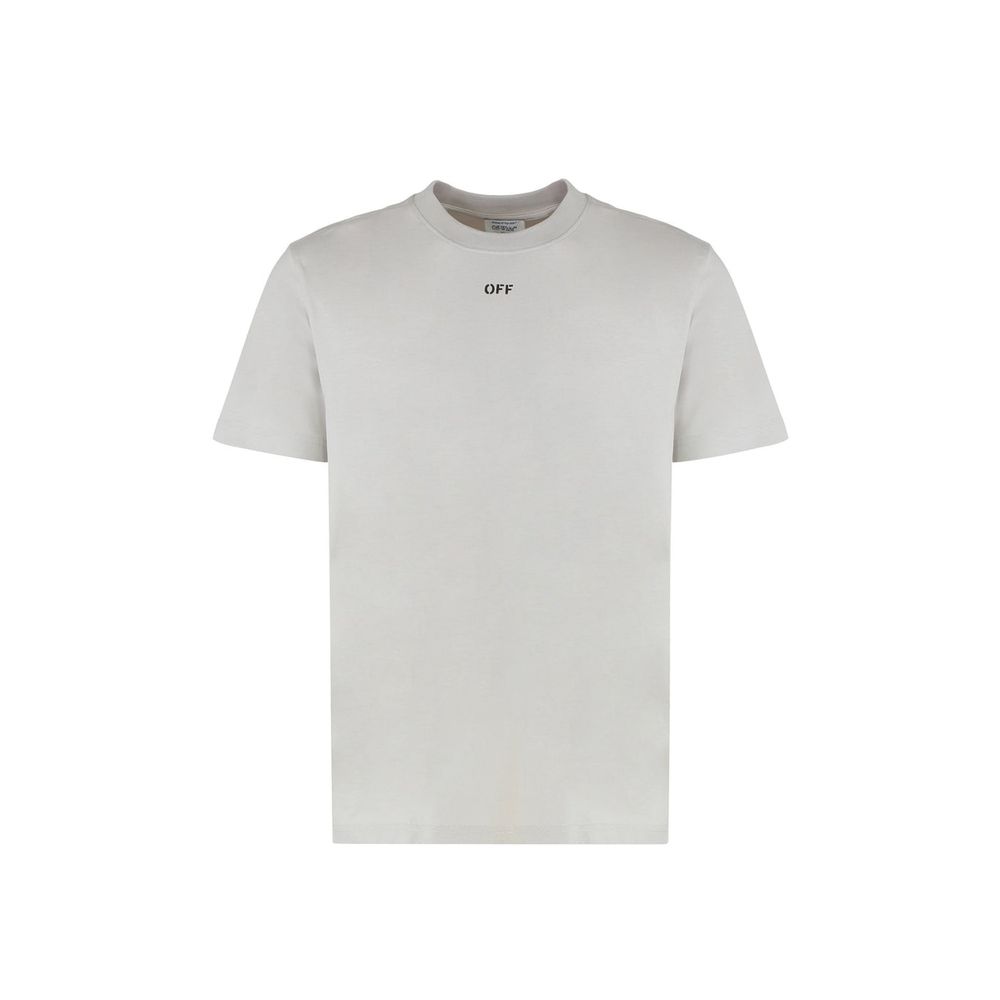 Off-White Gray Cotton T-Shirt | Regal Royce