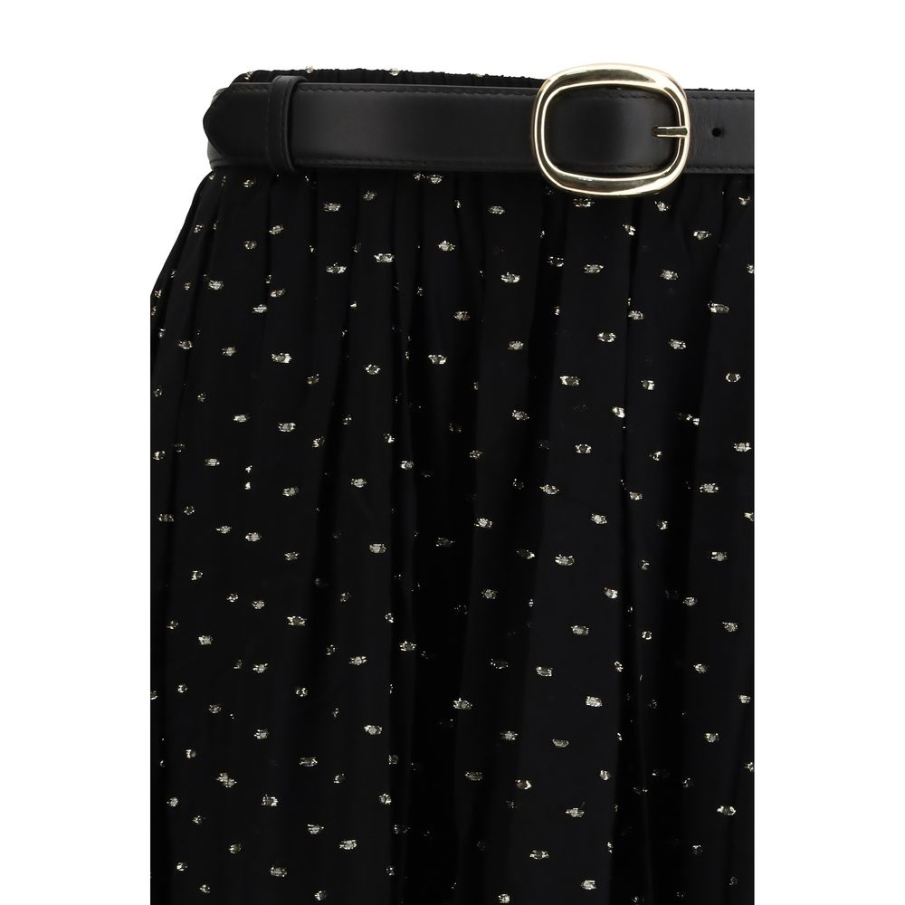 Self-Portrait Black Viscose Long Skirt | Regal Royce