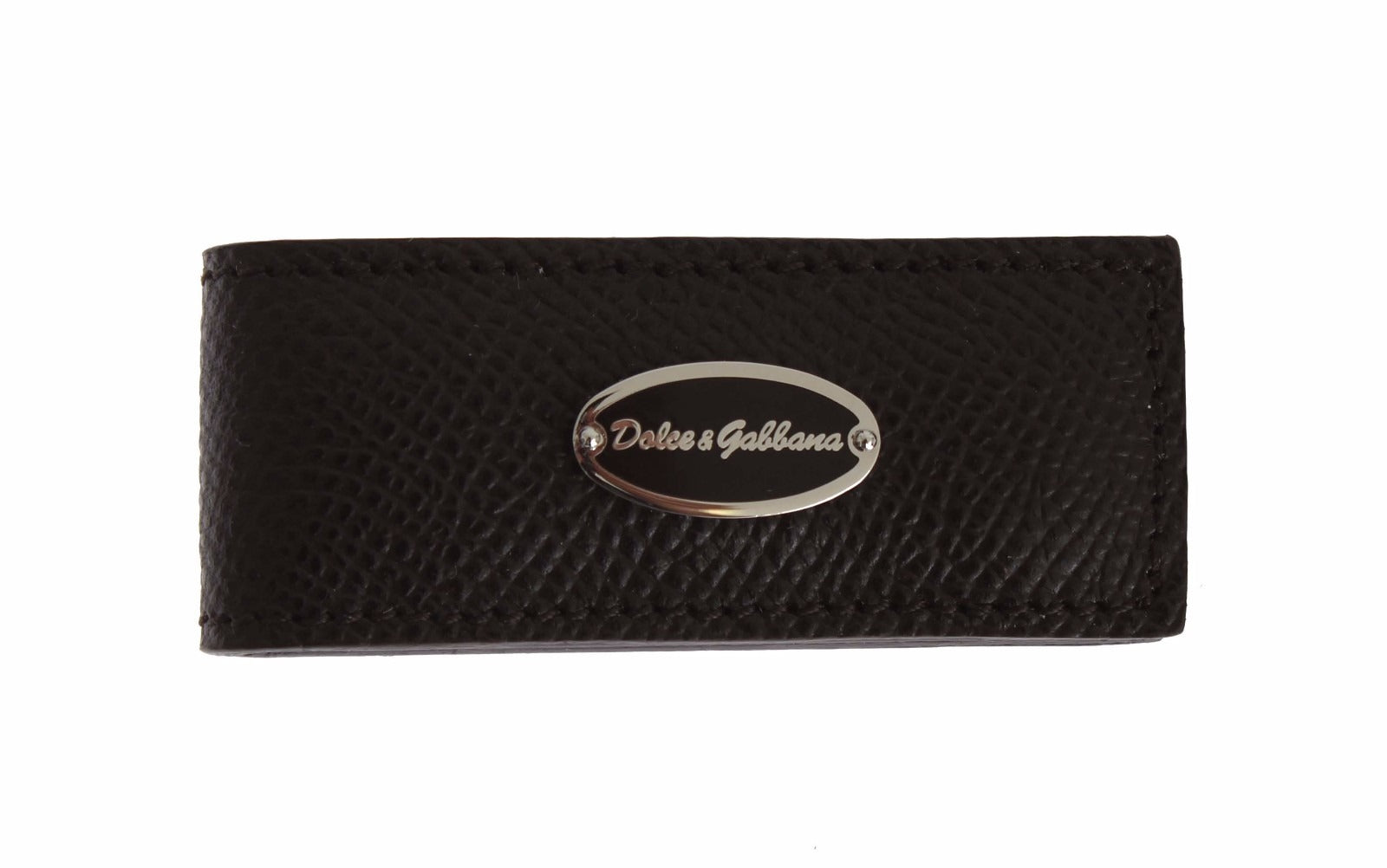 Dolce & Gabbana Brown Leather Magnet Mens Money Bar Clasp Money Cash Clip | Regal Royce