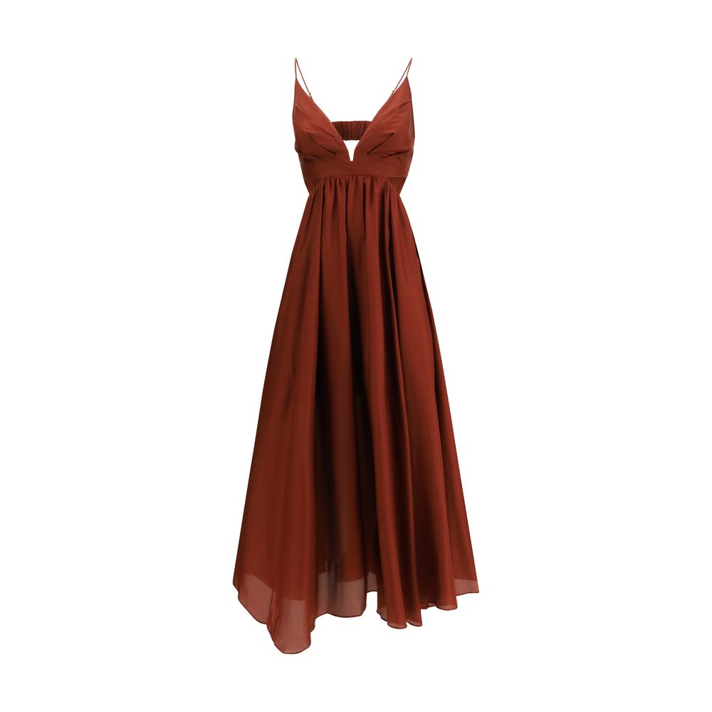 Zimmermann Bordeaux Silk Long Dress | Regal Royce