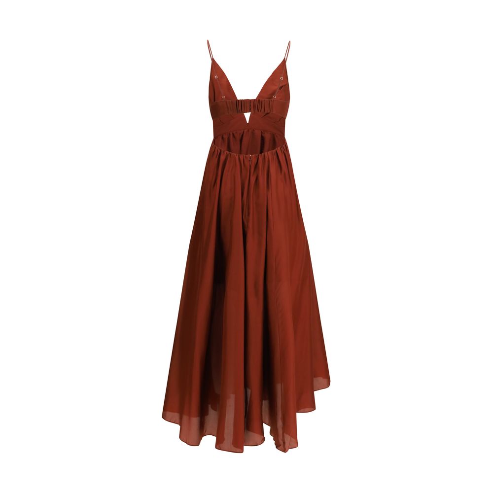Zimmermann Bordeaux Silk Long Dress | Regal Royce